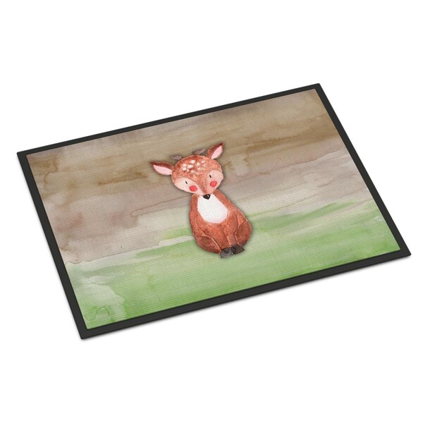 Carolines Treasures 18 x 27 in. Baby Deer Watercolor Indoor or Outdoor Mat BB7442MAT - main